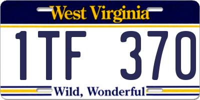 WV license plate 1TF370