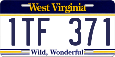 WV license plate 1TF371