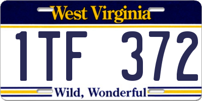 WV license plate 1TF372
