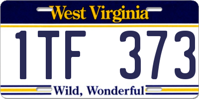 WV license plate 1TF373