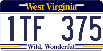 WV license plate 1TF375