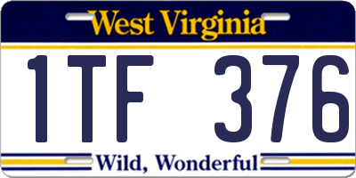 WV license plate 1TF376