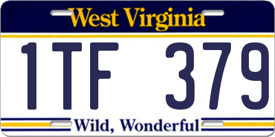 WV license plate 1TF379