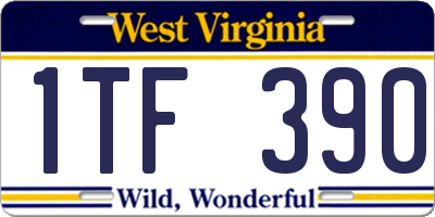 WV license plate 1TF390