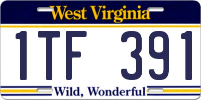 WV license plate 1TF391