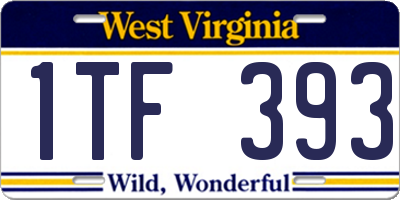 WV license plate 1TF393