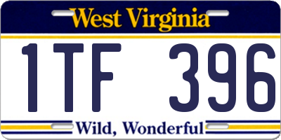 WV license plate 1TF396