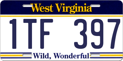 WV license plate 1TF397