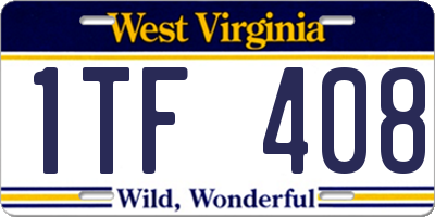 WV license plate 1TF408