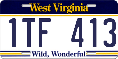 WV license plate 1TF413