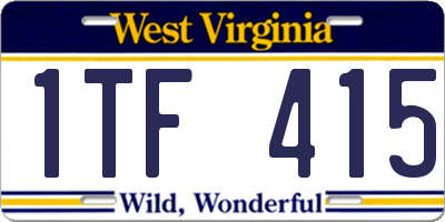 WV license plate 1TF415