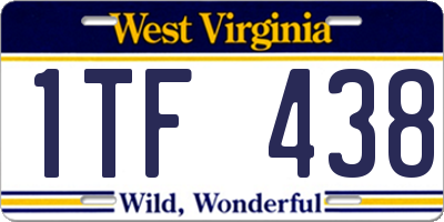 WV license plate 1TF438