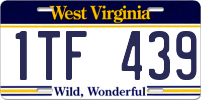 WV license plate 1TF439