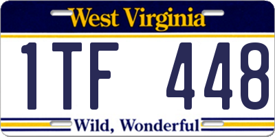 WV license plate 1TF448