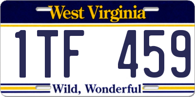 WV license plate 1TF459