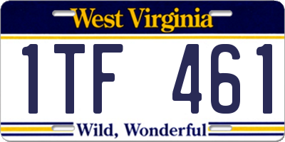 WV license plate 1TF461