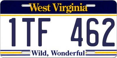 WV license plate 1TF462