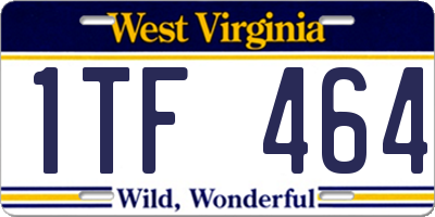 WV license plate 1TF464