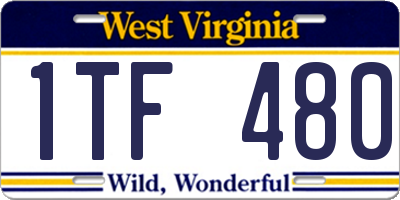 WV license plate 1TF480