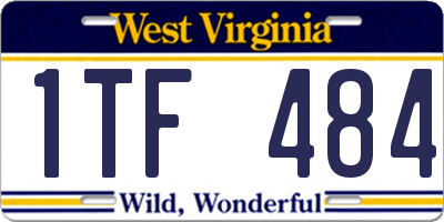 WV license plate 1TF484