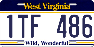 WV license plate 1TF486