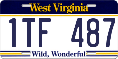 WV license plate 1TF487
