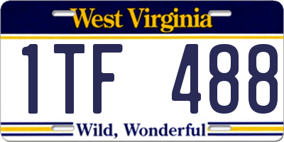 WV license plate 1TF488