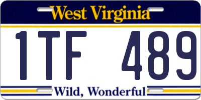 WV license plate 1TF489
