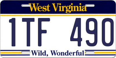 WV license plate 1TF490