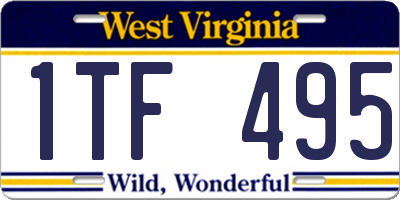 WV license plate 1TF495