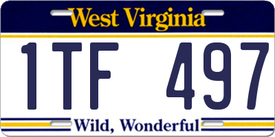 WV license plate 1TF497
