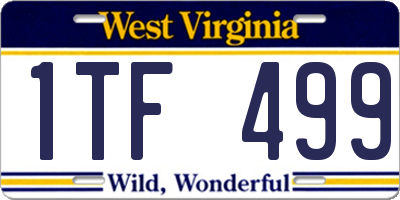 WV license plate 1TF499