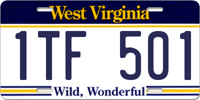WV license plate 1TF501