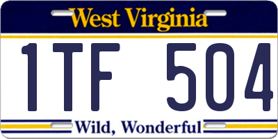 WV license plate 1TF504