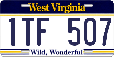 WV license plate 1TF507