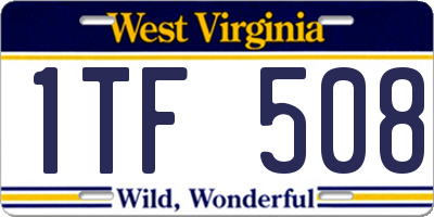 WV license plate 1TF508
