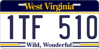 WV license plate 1TF510