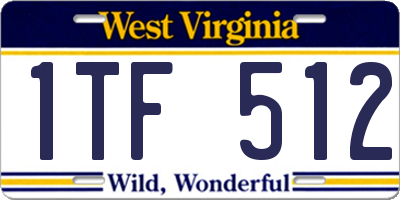 WV license plate 1TF512