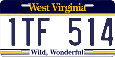 WV license plate 1TF514