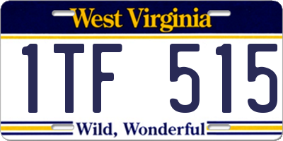WV license plate 1TF515