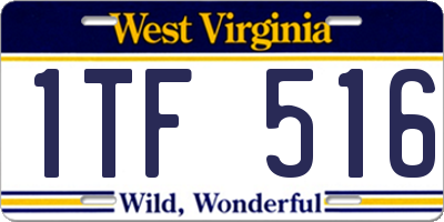 WV license plate 1TF516