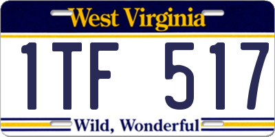 WV license plate 1TF517