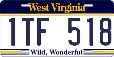 WV license plate 1TF518