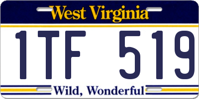 WV license plate 1TF519