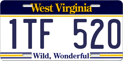 WV license plate 1TF520