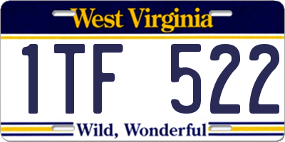 WV license plate 1TF522