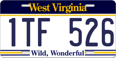 WV license plate 1TF526