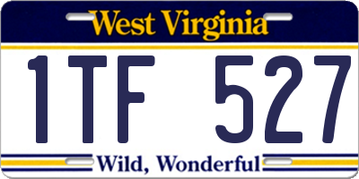 WV license plate 1TF527