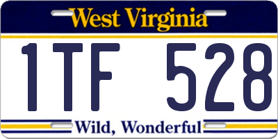WV license plate 1TF528