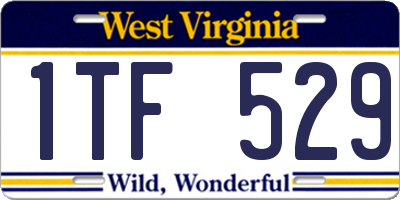 WV license plate 1TF529